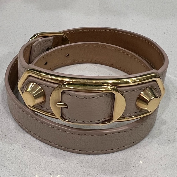 Balenciaga Wrap Leather Bracelet in Gold Hardware - Picture 7 of 10